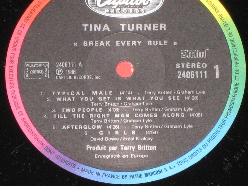 Dischi in vinile: LP - TINA TURNER- BREAK EVERY RULE – Usato da Steckborn venduto da Quo7 1