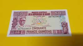 Seltene 50 Francs Guinéens Banknote von 1960