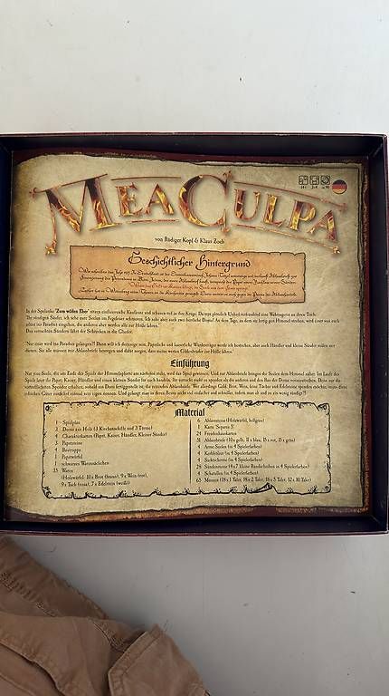 Spiele: Brettspiel - Mea Culpa – Gebraucht aus Muri AG von Dani282648 2