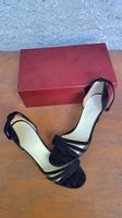 chaussures sandalettes en daim noir - taille 37