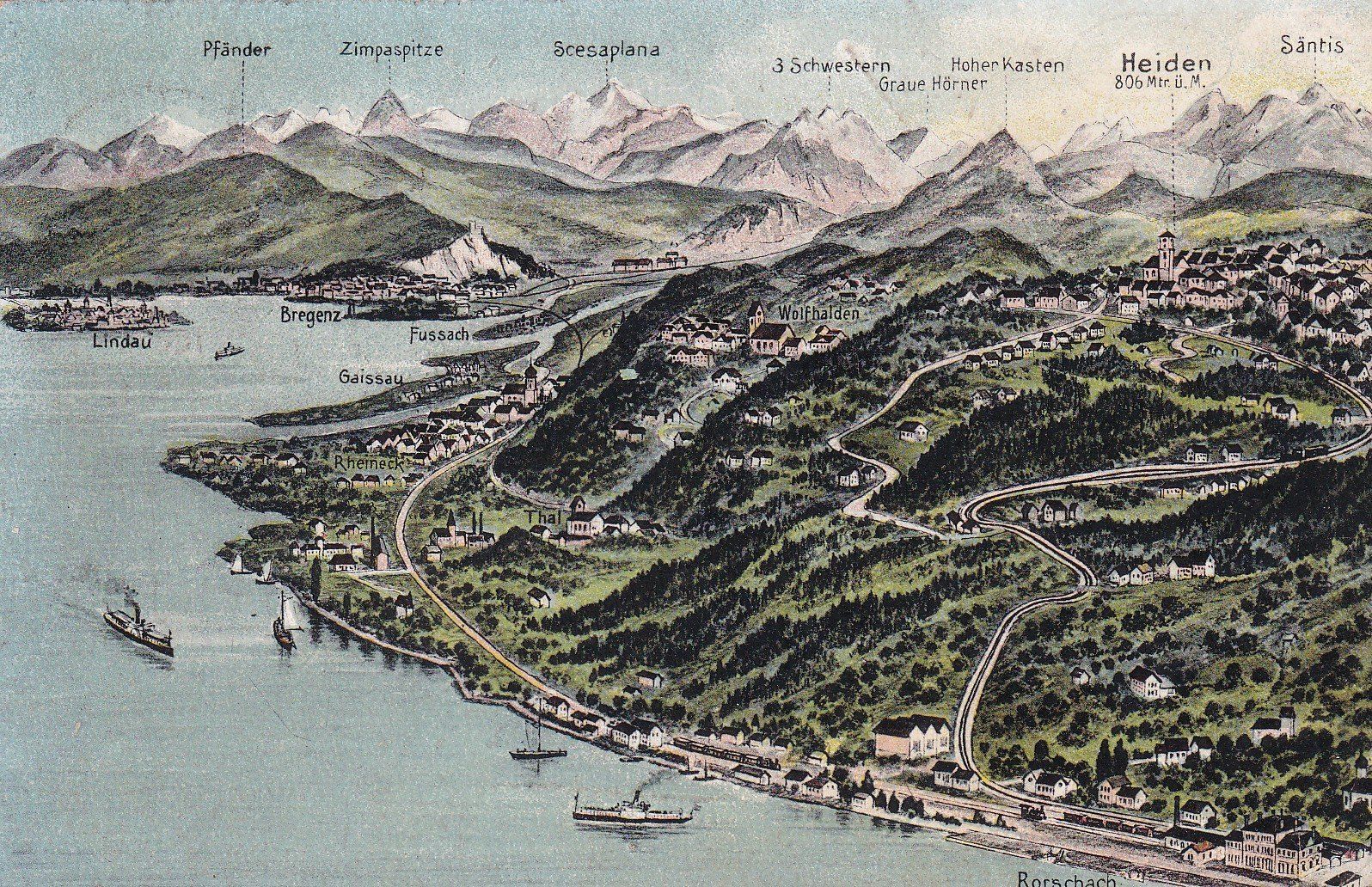 Cartes postales: Rorschach Panorama Bodensee 1909 – D'occasion à Cormoret par Pascalll2001