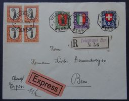 Schöner PJ-Satzbrief 1923, Chargé/Express, SBK ca. 300.00