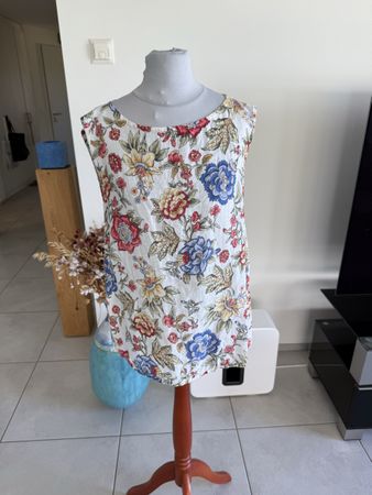 AND CDamen Top floral Grösse M 100% Leinen 