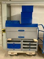 Top Werkstatt-Schubladenschrank / Magazinschrank (Blau/Grau)