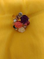ring modeschmuck mit keramik  blumen