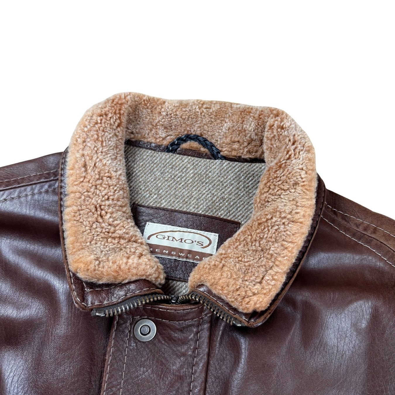Jacken: Gimo's Lederjacke mit Lammfellkragen  - L – Gebraucht aus Herisau von 1asupply 1