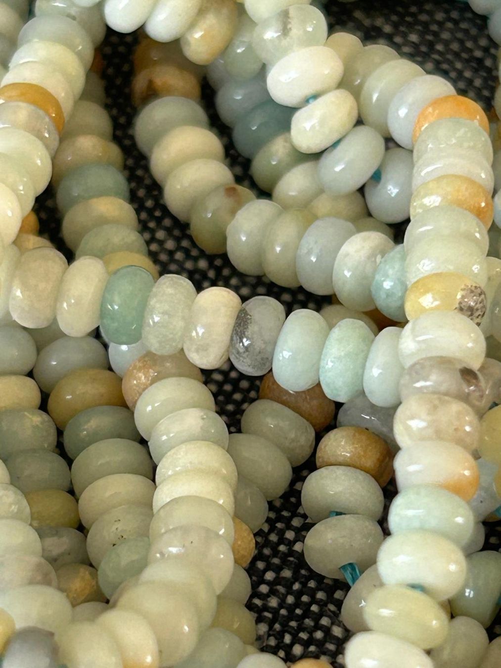 Pietre preziose: Strang echte Amazonite rondelle 2 x 4 mm – Nuovo e nell'imballaggio originale da Niederrohrdorf venduto da Ytobi 1