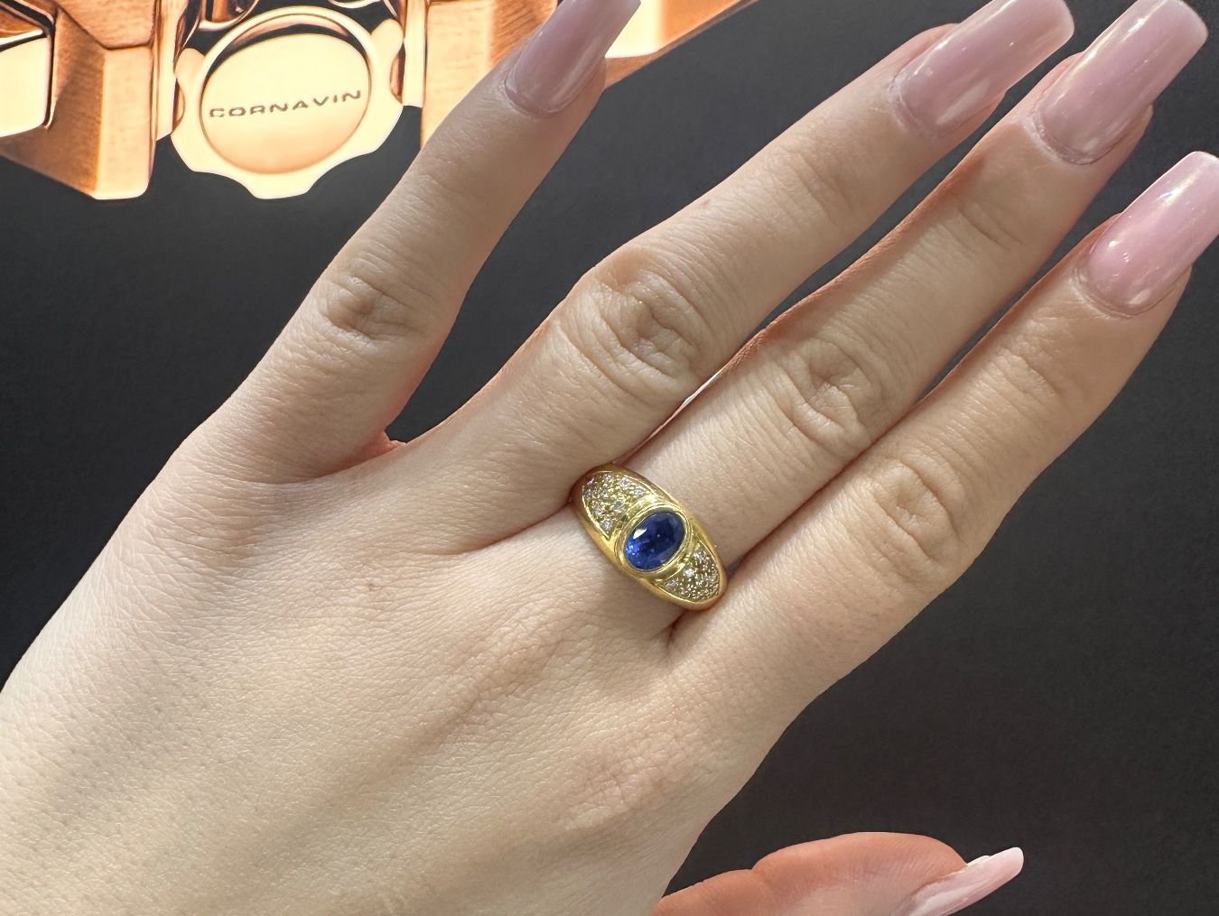 Anelli: Echt 18K Gold - Diamant, Saphir Ring – Usato da Luzern venduto da Luzern-Goldhaus 6