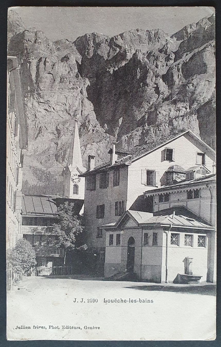 Cartoline postali: Leukerbad - Loueche les Bains 1910 – Usato da Kreuzlingen venduto da Rschweiz1