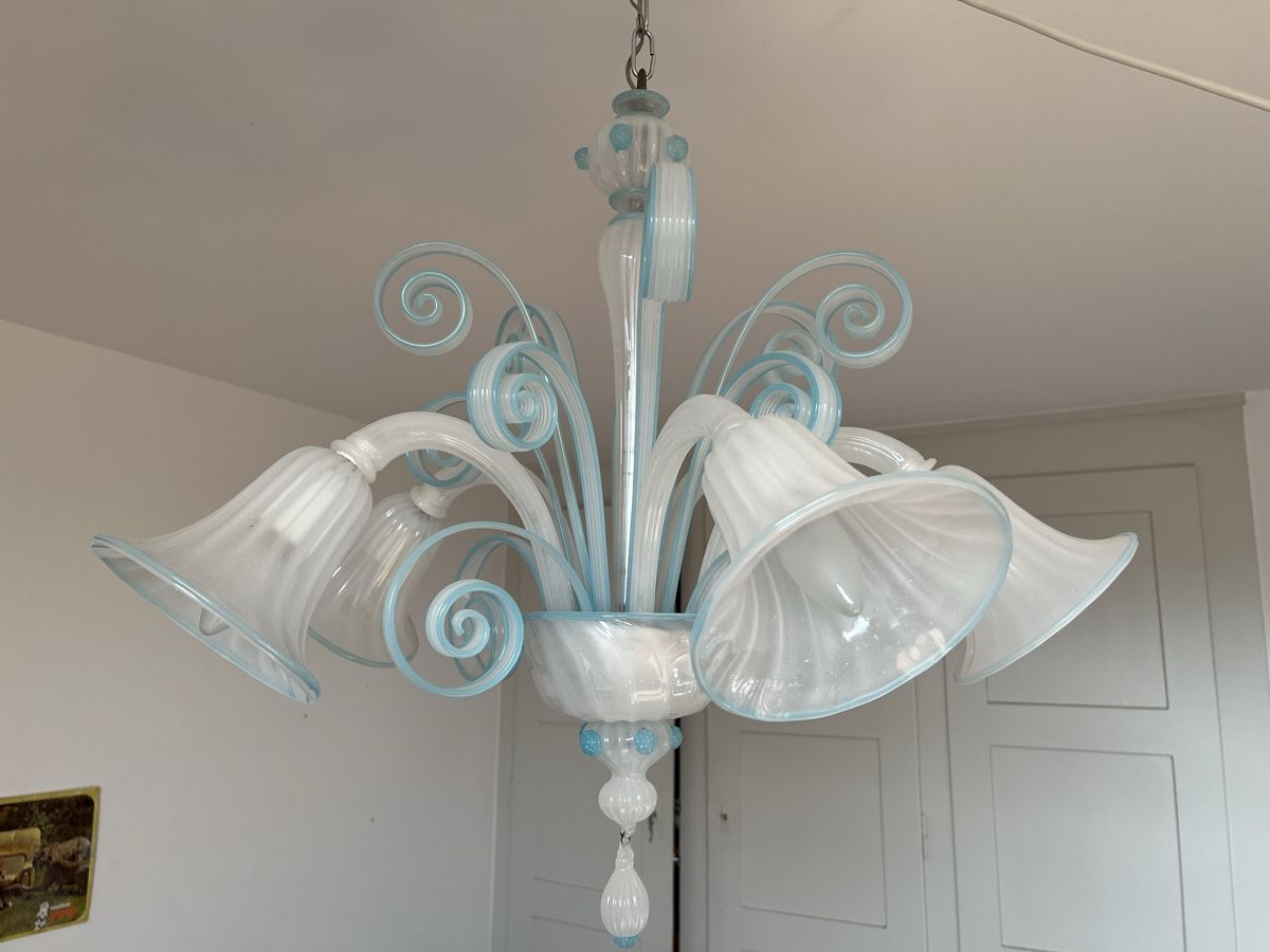 Lampadari & plafoniere: Mid Century Murano Glas Kronleuchter  – Usato da Bern venduto da fotolog111