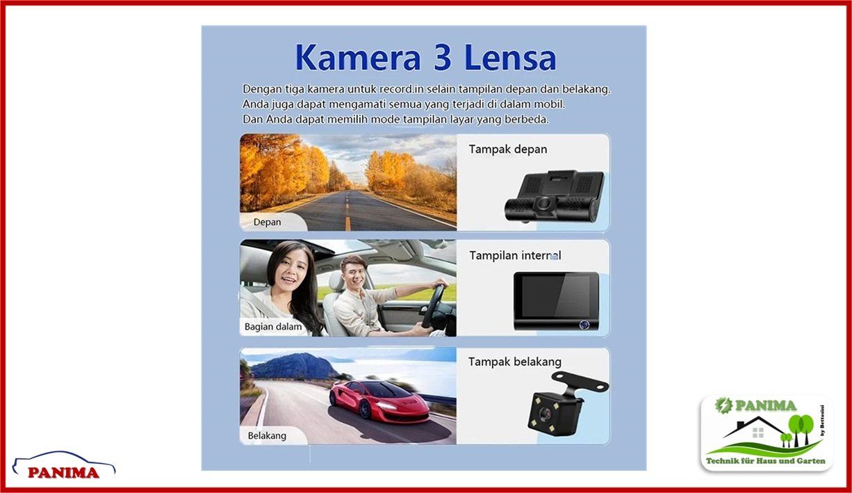 Videocamere: Auto-Dashcam-System mit 3 HD-Kameras – Nuovo e nell'imballaggio originale da Luterbach venduto da PANIMA1 1