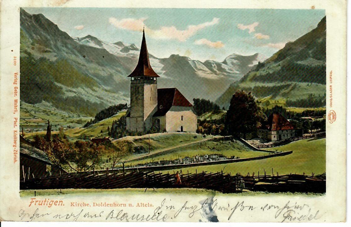 Cartoline postali: Frutigen - Kirche 1906 – Usato da Hochdorf venduto da Ziegel-16