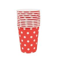 10 Stk NEUE Kartonbecher rot-weiss Polka dot - 80705