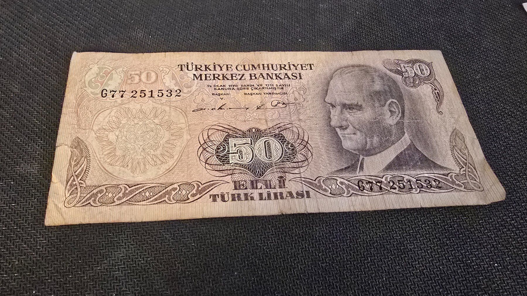 Banconote: Billet Turquie 50 – Usato da Petit-Lancy venduto da Minnie26