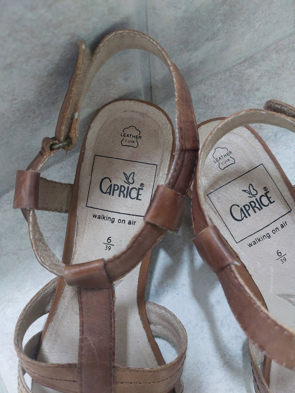 Damenschuhe: Braune Caprice Sandalen, Grösse 39, Echtleder – Gebraucht aus Bad Zurzach von Waage15 1