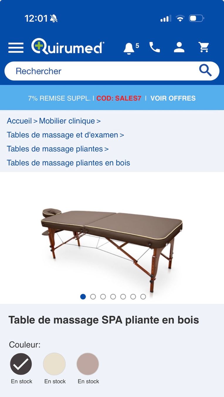 Lettini & sedie per cosmetici: Table de massage SPA pliante en bois – Usato da La Neuveville venduto da ste_rk86 3