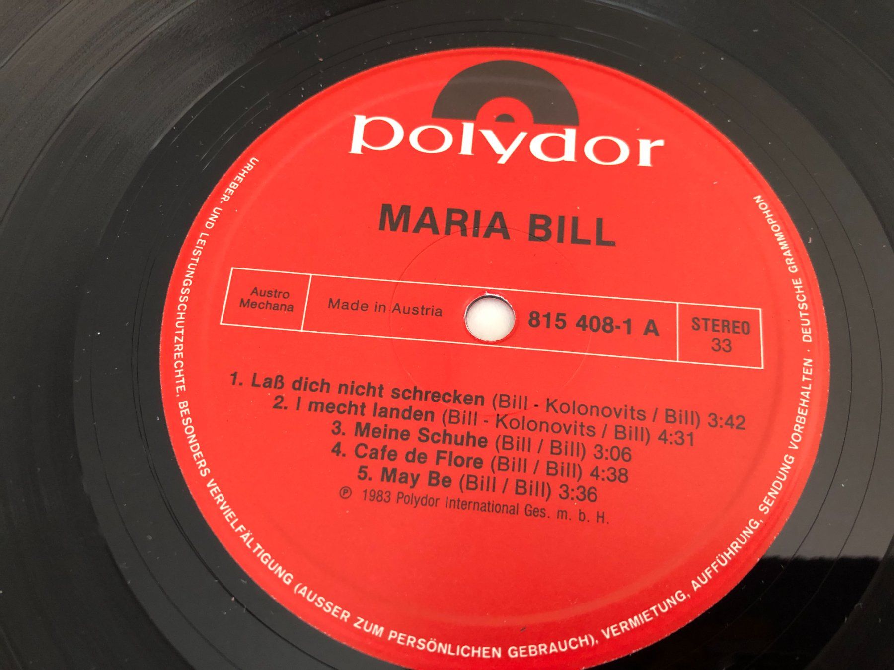 Schallplatten: Maria Bill - Schallplatte – Gebraucht aus Berg am Irchel von Zweiti_Chance 1