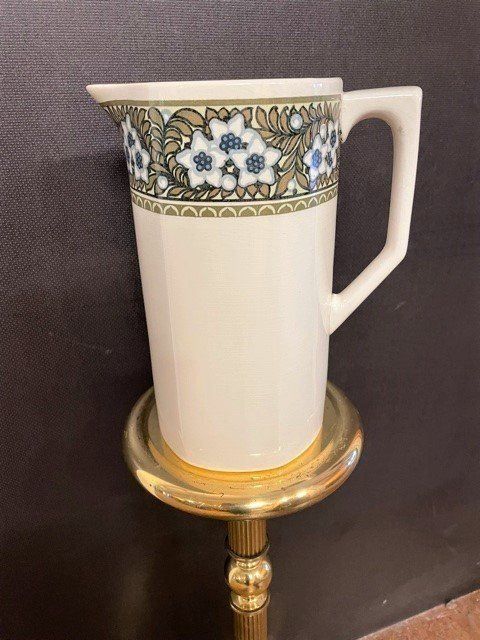 Weiße Keramik Vase 20cm - Vintage Krug Mit Griff Für Blumen