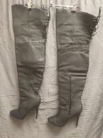 Schicke Overknee Stiefel, schwarz  Leder, Grösse 39, Top!