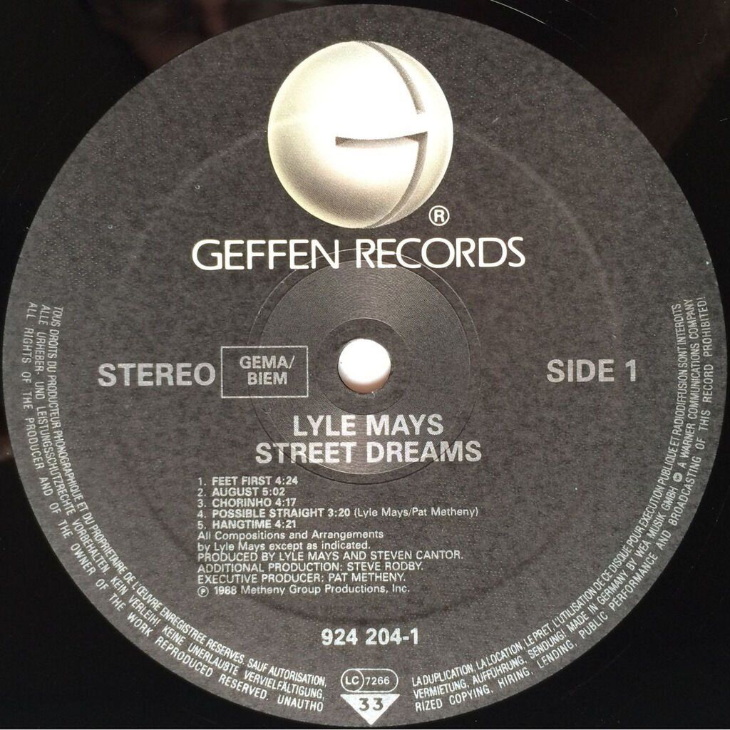 Dischi in vinile: LYLE MAYS - STREET DREAMS – Usato da Bottens venduto da hotter-than-hell 2