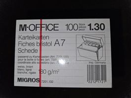 Karteikarten oder Lernkärtli A7 weiss liniert 100 Stück neu
