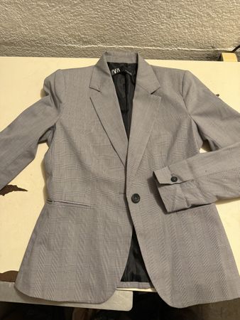Blazer Zara kariert grau Grösse 38 guter Zustand
