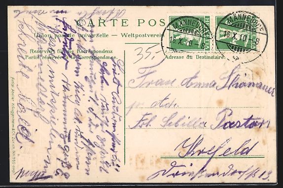Ansichtskarten: Männedorf, Ortsansicht im Passepartout  – Gebraucht aus Berlin von bartko-reher 1