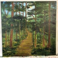 le Bois de le bon chemin - Acryl - 70 x 70 cm