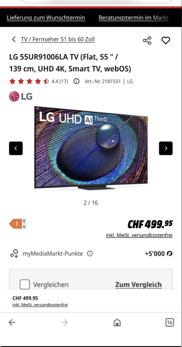 LG Fernseher: Tv 55 Zoll – Gebraucht aus Chur von Dija.b 1