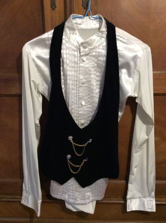 Weiss Tanz Hemd Gr.160cm