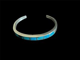 Native american silver bracelet with turquoise
