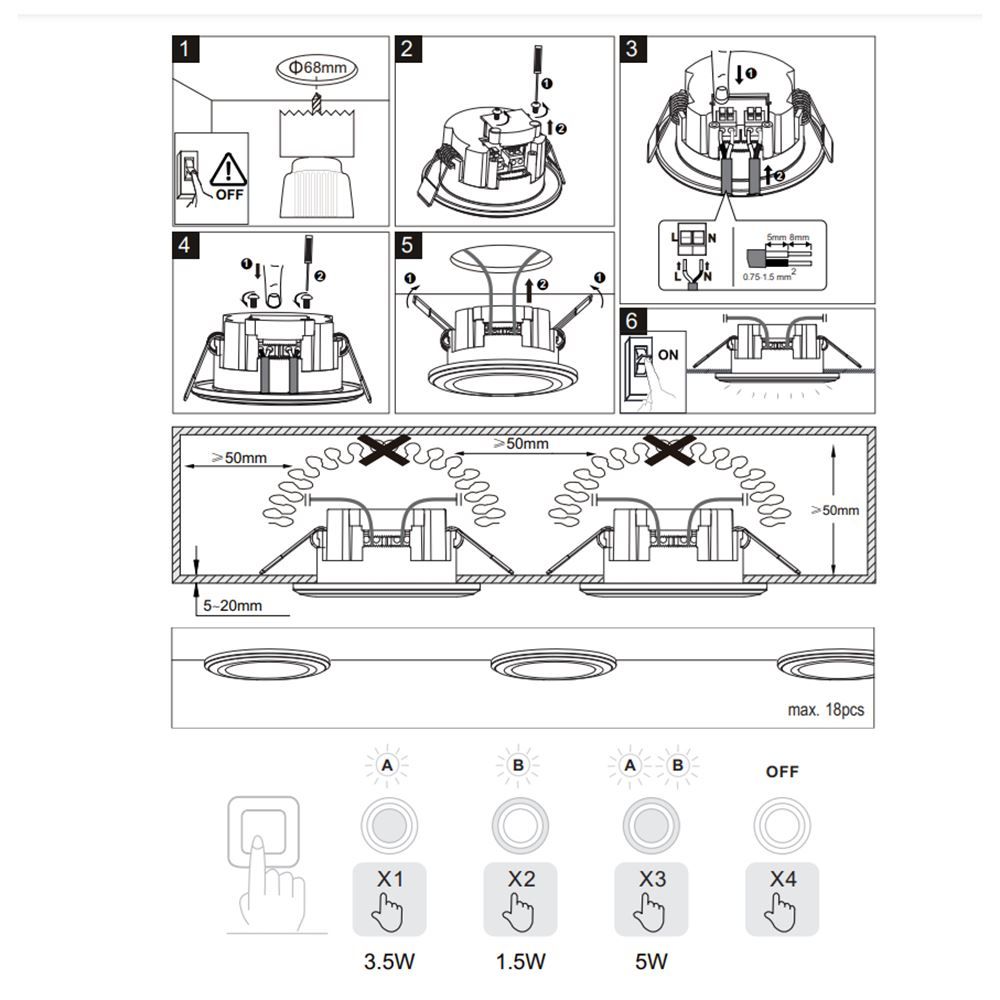 Lampade: LED Einbaustrahler, Weiss, 8 cm Ø – Nuovo (secondo la descrizione) da Kreuzlingen venduto da Smart-Light 5