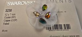 Swarovski 3230 Aufnähsteine 12×7mm 2Löcher 6St,4 Farben.