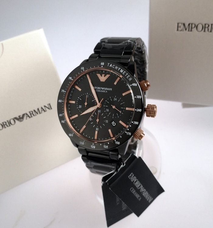 Neue Emporio Armani Ceramica Herrenuhr Modell Mario AR70002 (Neu und ...