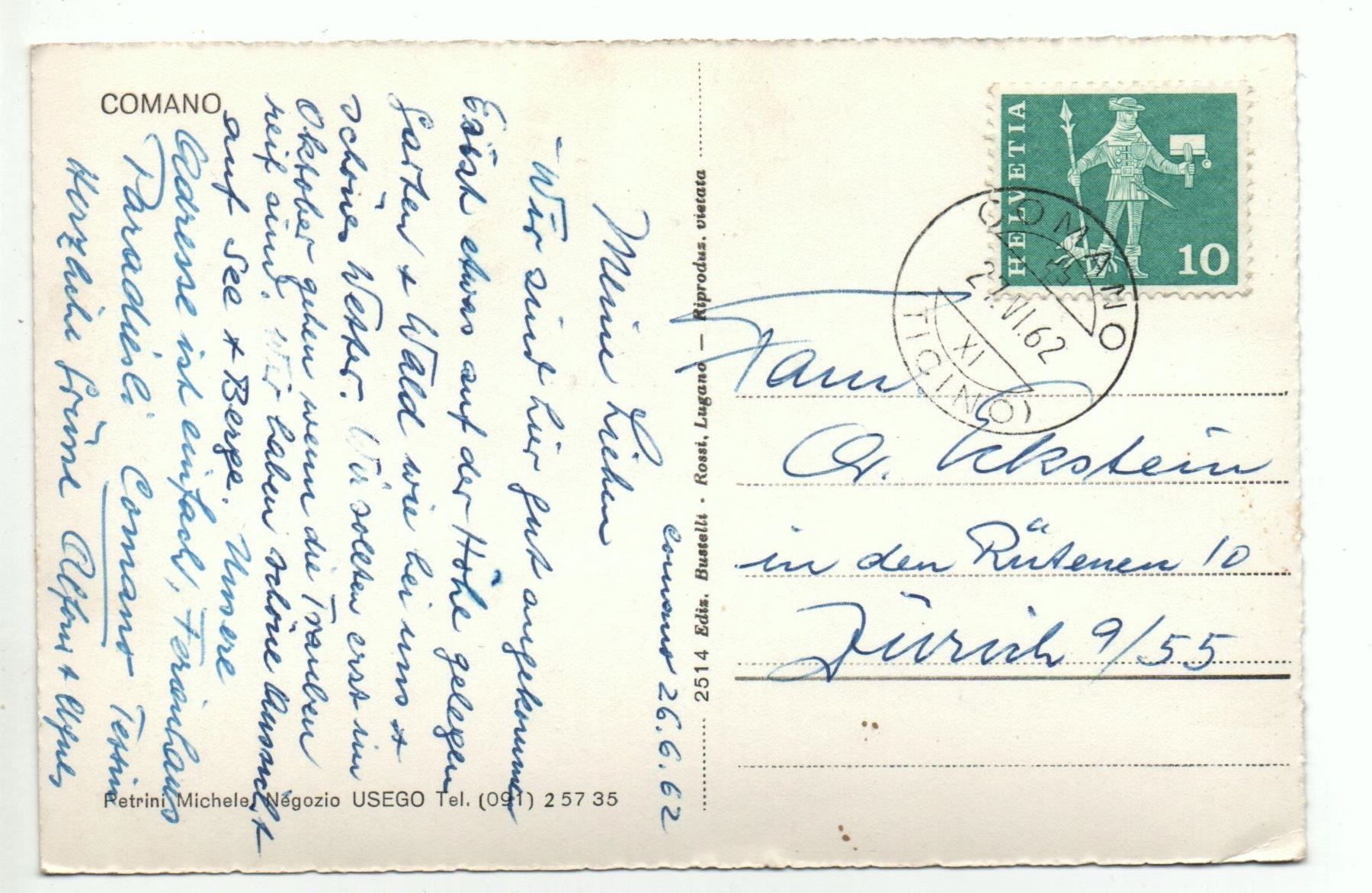 Cartoline postali: COMANO TI – Usato da Jona venduto da philajona 1