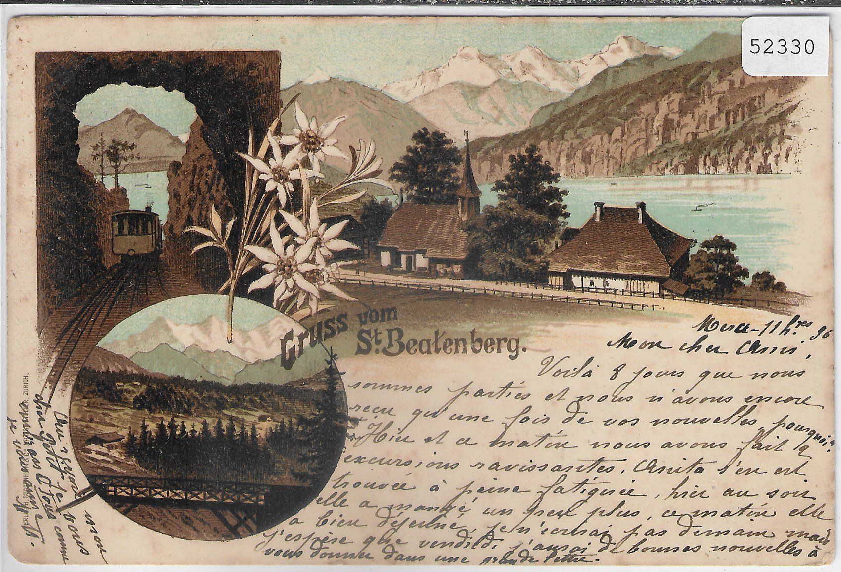 Cartoline postali: Gruss vom St. Beatenberg - Litho 1896!!! – Usato da Ettingen venduto da Kartenplanet