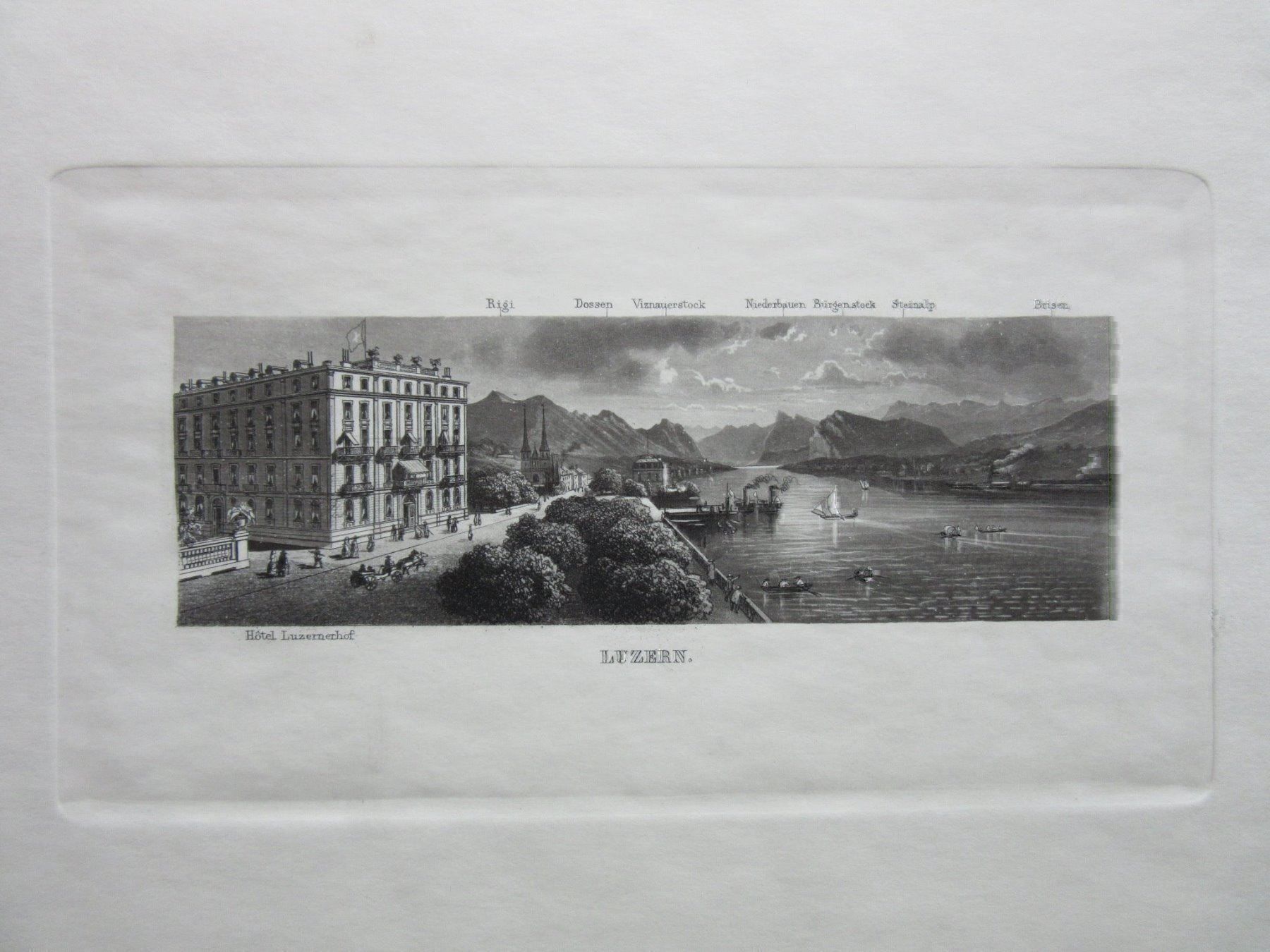Incisioni: LUZERN  AQUATINTA – Usato da Gersau venduto da grafik-kunst