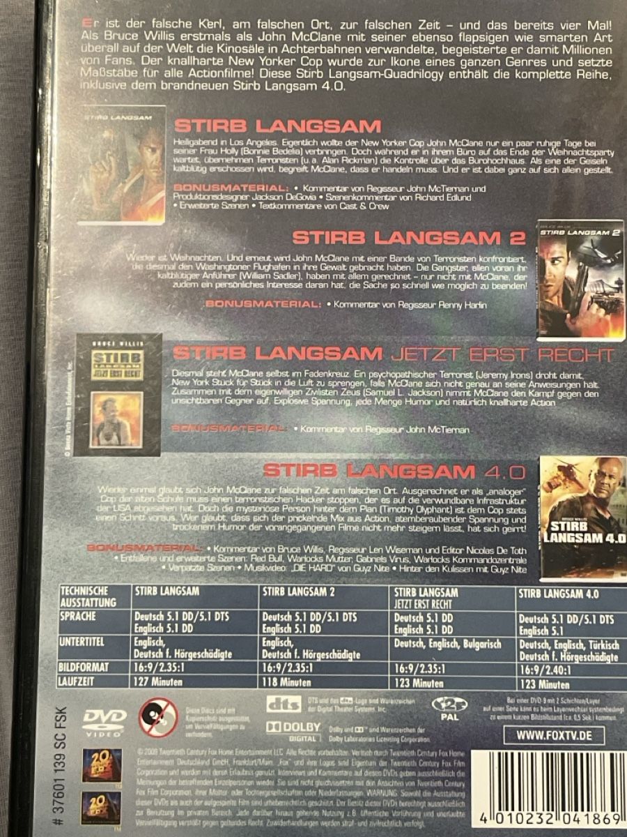 Tutti i DVDs: Stirb Langsam - Quadrilogy - 1-4 – Usato da Waldenburg venduto da Mimily33 1