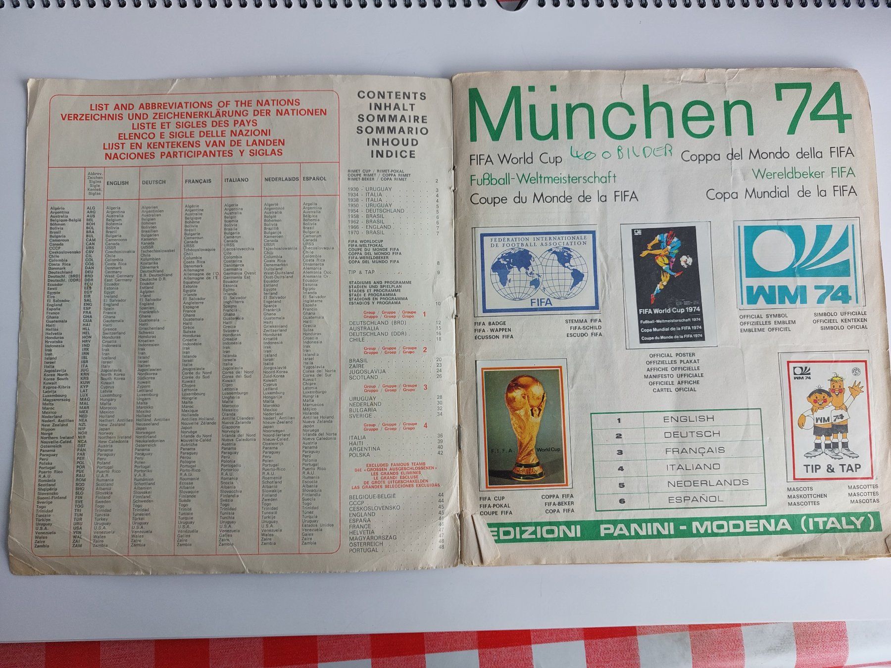 Panini Alben: Panini Heft - Fussball WM - München 1974 – Gebraucht aus Binningen von Harry_82 1