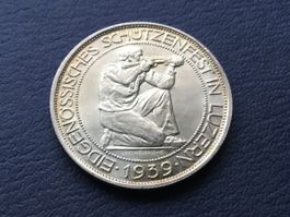 5 Franken Silbermünze LUZERN 1939 Unzirkuliert stgl