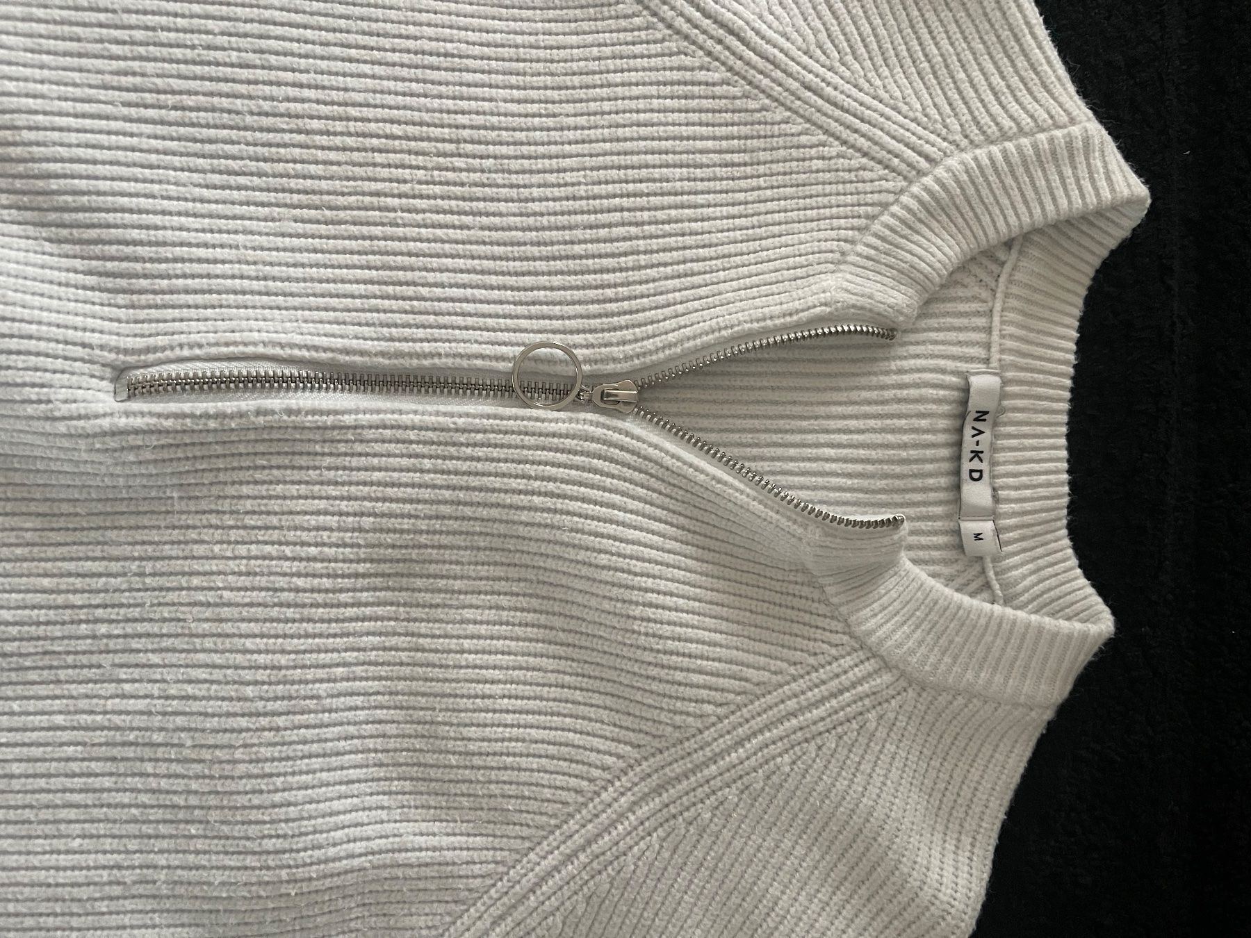 Na-kd Maglioni & Felpe: NA-KD Strickpullover Weiss mit Zipper, Gr M, Top! – Usato da Wangen b. Olten venduto da VeraHa 2
