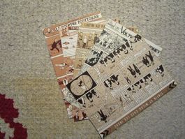 Une page de 5 albums différents de Tintin