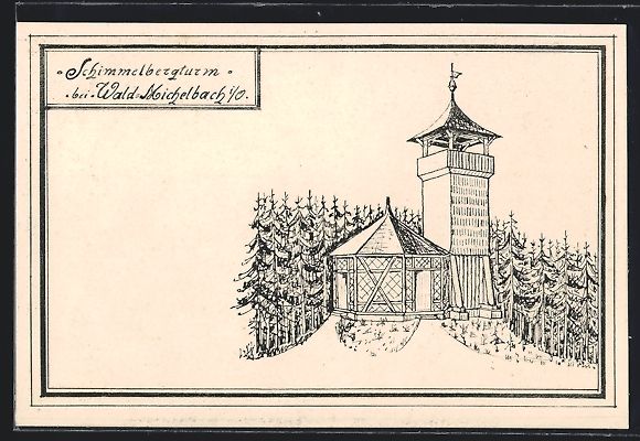 Cartoline postali: Handgemalt: Waldmichelbach, Darstellung  – Usato da Berlin venduto da bartko-reher
