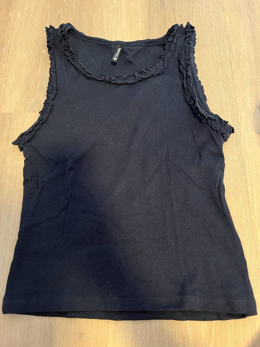 Tops: Top mit Rüschen dunkelblau S neu – Neuf (Voir description) à Birrwil par vanyboo