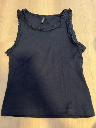 Top mit Rüschen dunkelblau S neu