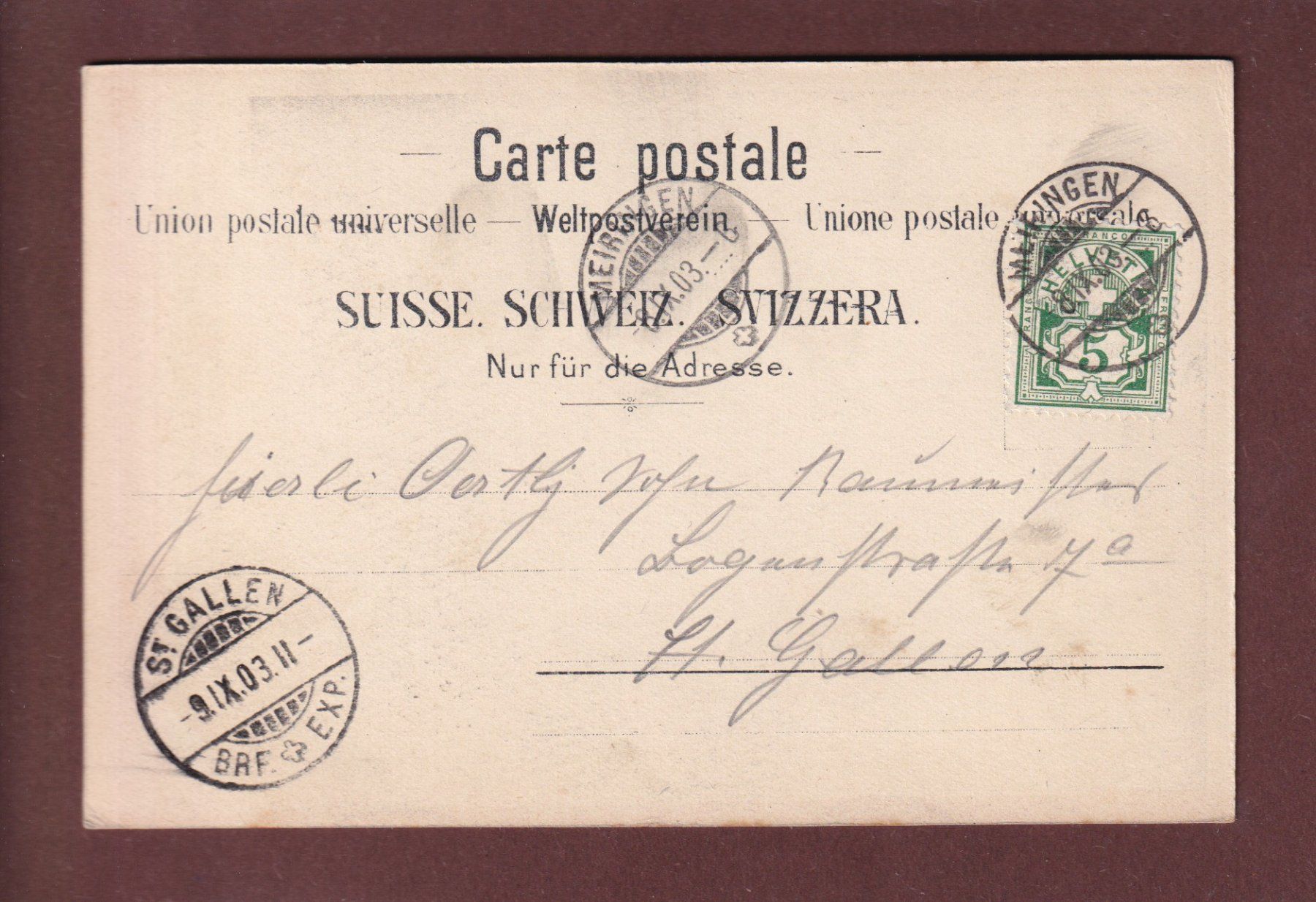 Cartoline postali: Meiringen - AARESCHLUCHT - 1903 – Usato da Pully venduto da nicecards 1