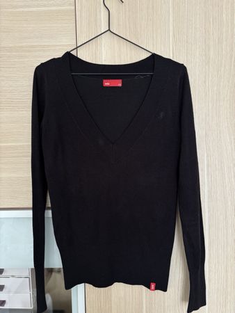 Damen Pullover edc schwarz V-Ausschnitt Grösse XS