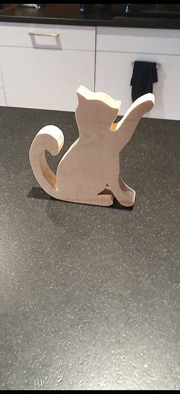 Holzartikel: Katze aus schweizer Arvenholz – Neu und originalverpackt aus Thun von Schneeflckli 1