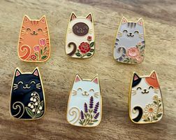 Set 6x Pin Katzen