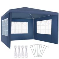 Pavillon 3x3m mit 3 Seitenteilen wasserdicht VELMORA